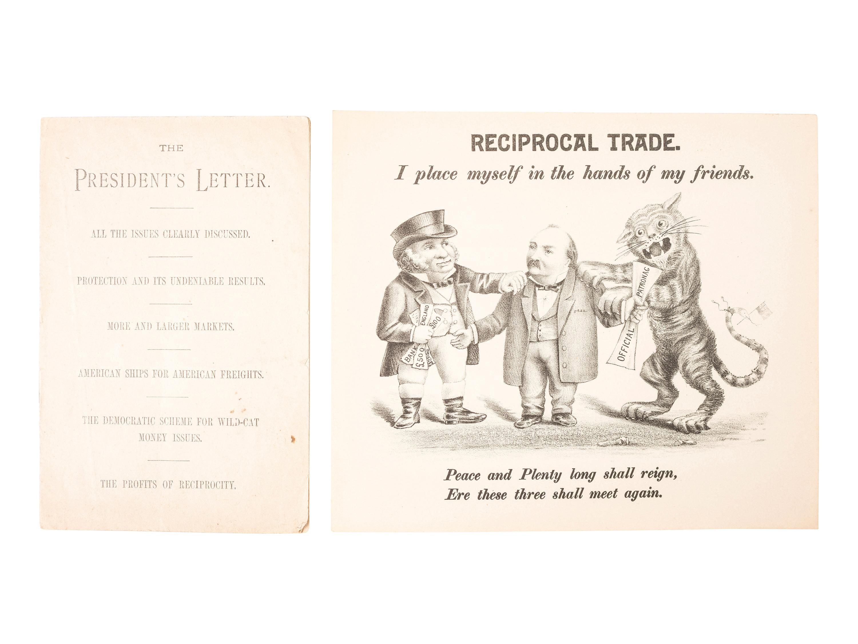 [HARRISON, Benjamin]. Cabinet cards and campaign ephemera, comprising: