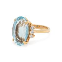 BLUE TOPAZ AND DIAMOND RING