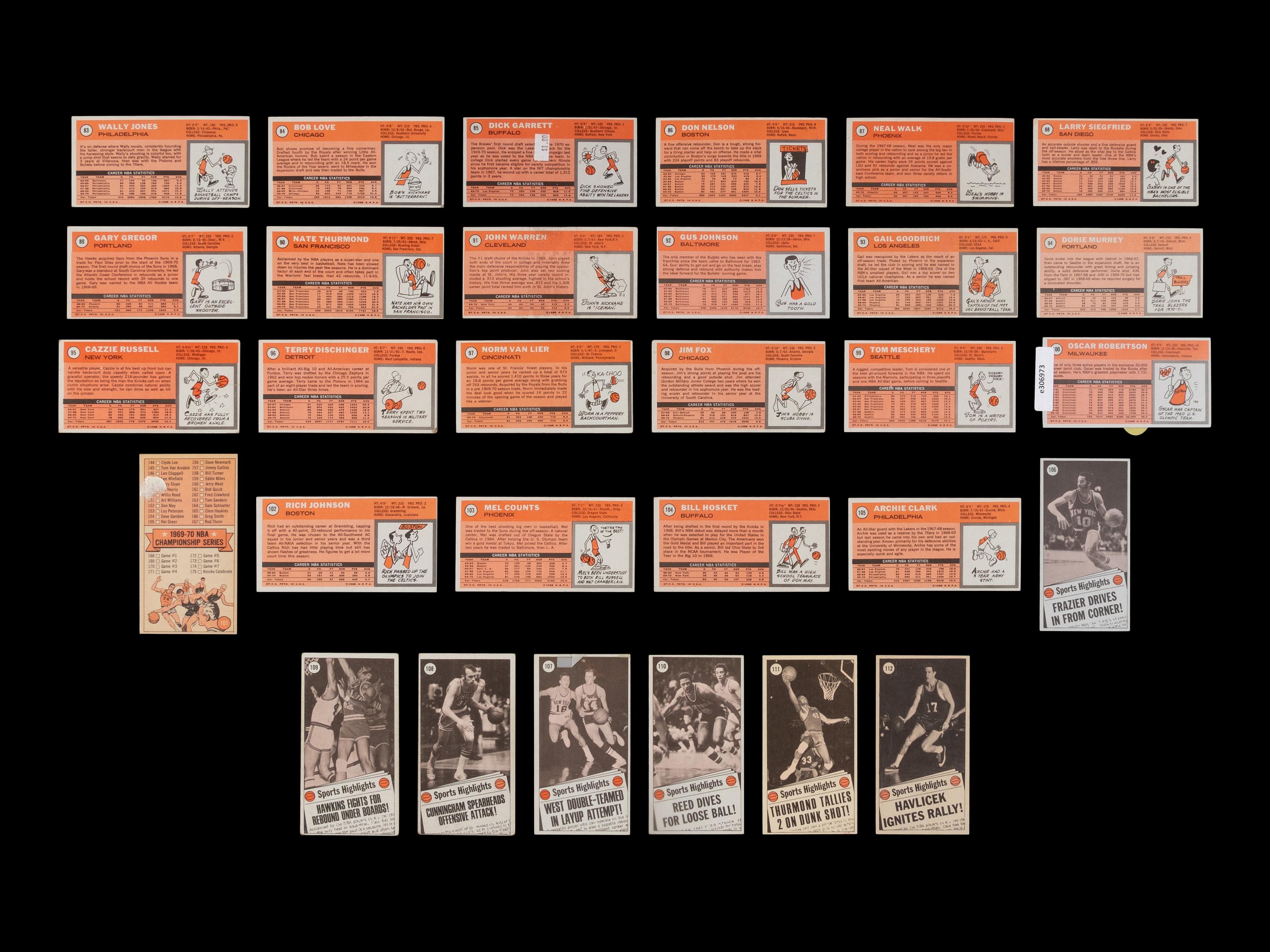 A Near Set of 1970-71 Topps Basketball Cards (172/175)