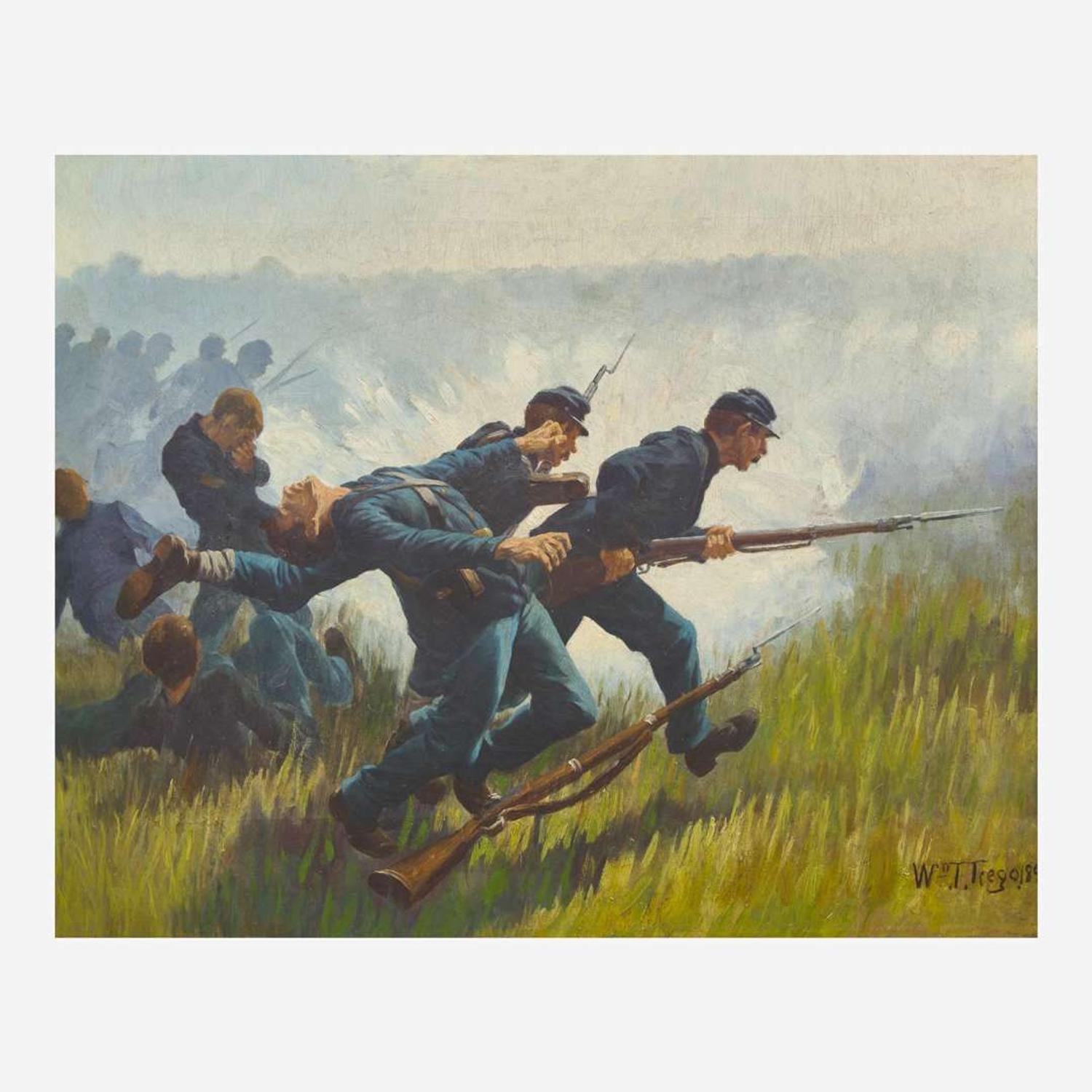 William Brooke Thomas Trego (American, 1858-1909) Three Union Soldiers (Study for the Rescue of the Colors)