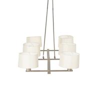 A Contemporary Chrome-Plated Six-Light Chandelier