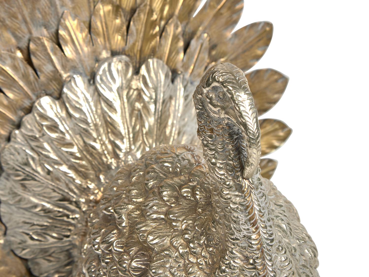 Four Silver-Plate Turkey Table Ornaments