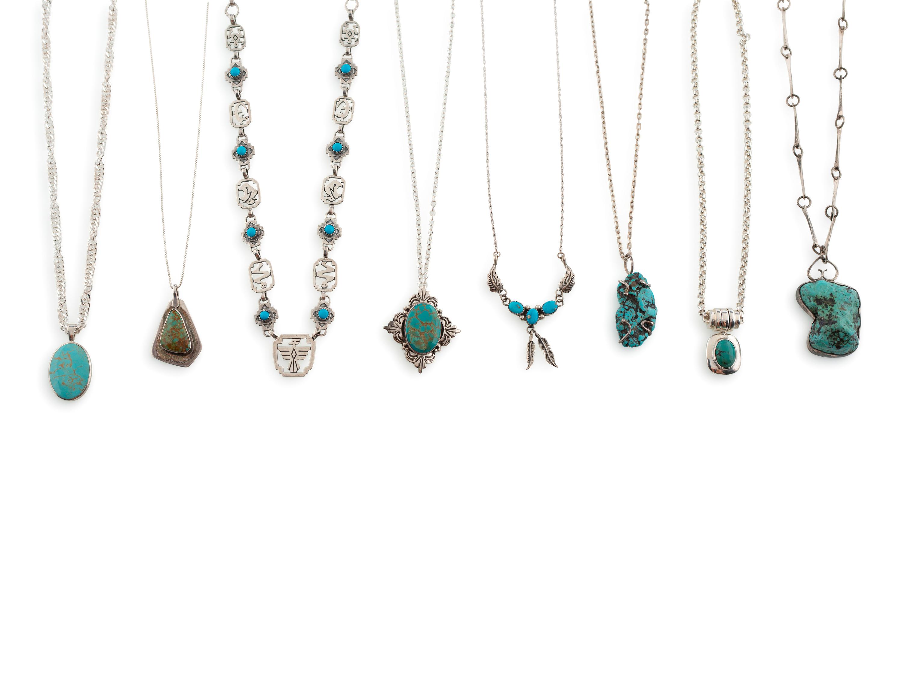 Southwestern-style Silver and Turquoise Neclaces