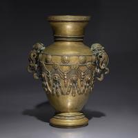 A Chinese Embellished Bronze Vase, Late Ming to Early Qing Dynasty, 17th/18th Century — 明末清初 銅嵌寳瓔珞雙耳瓶