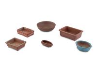 Six Chinese Yixing Pottery Planters