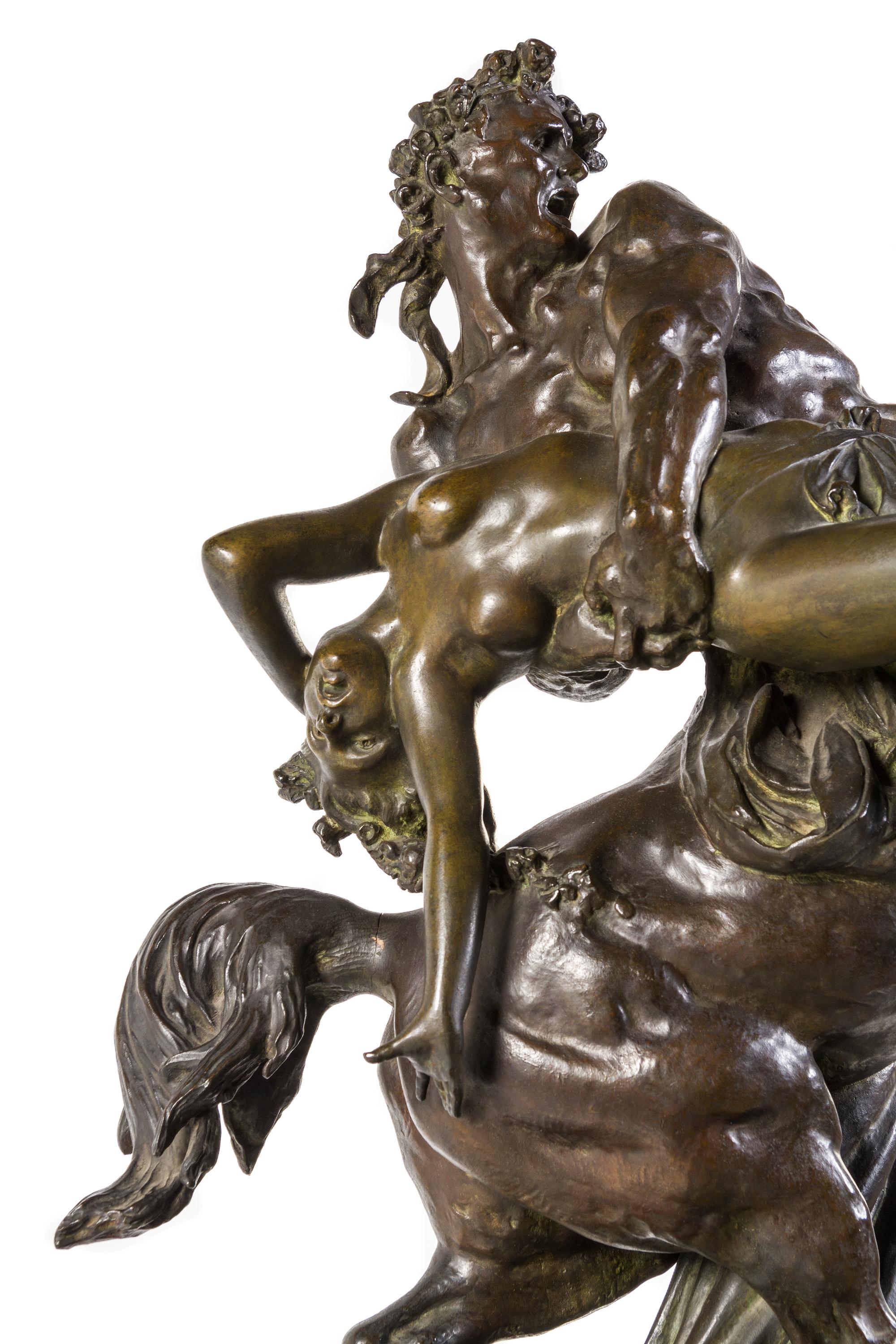A French Bronze Figural Group, Albert-Ernest Carrier-Belleuse (1824-1887), Height of bronze 25 1/2 inches.