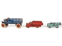 Ten Tin and Pressed Steel Toy Trucks and Wagons