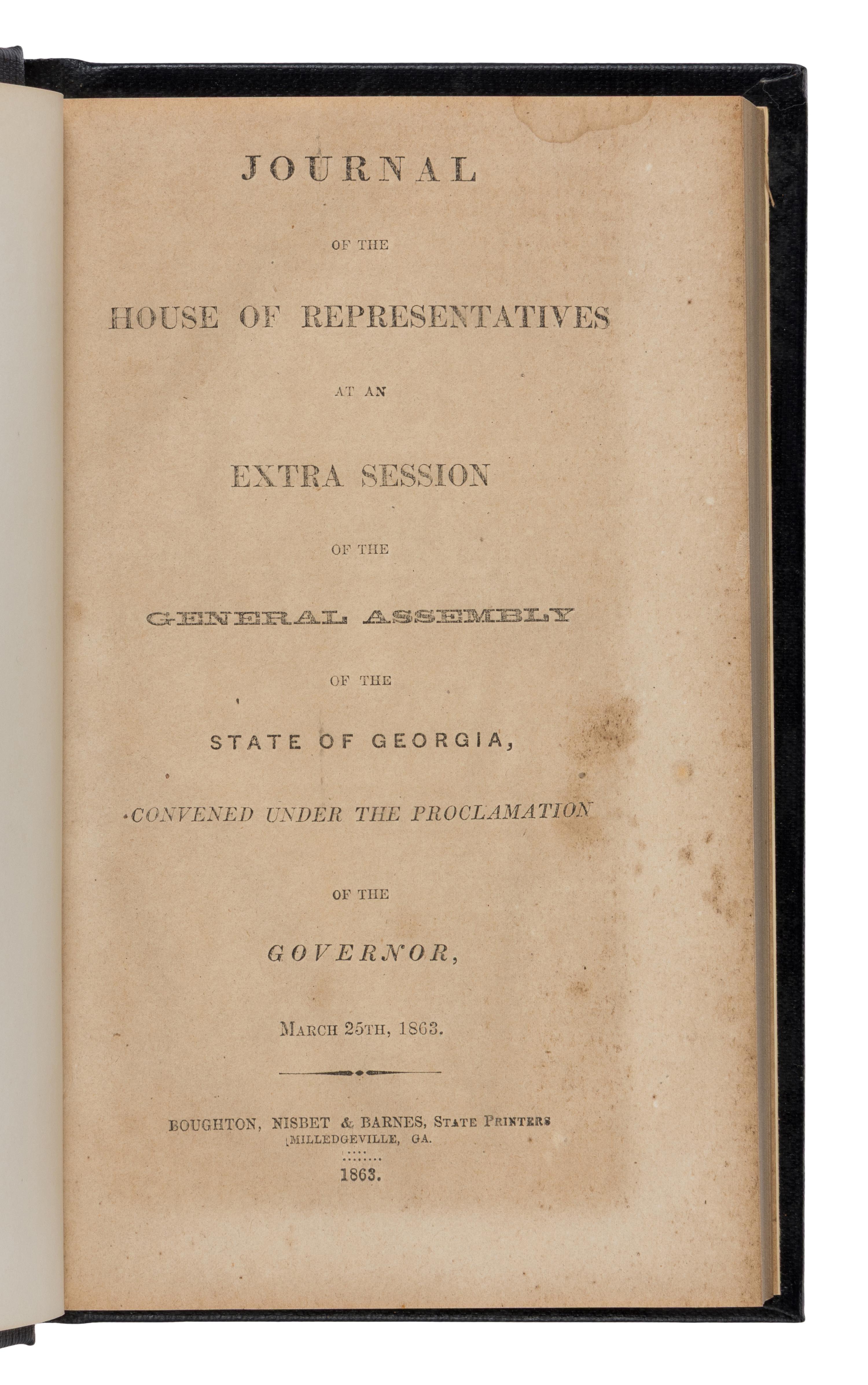 [Civil War - Georgia]. A group of 6 titles, comprising: