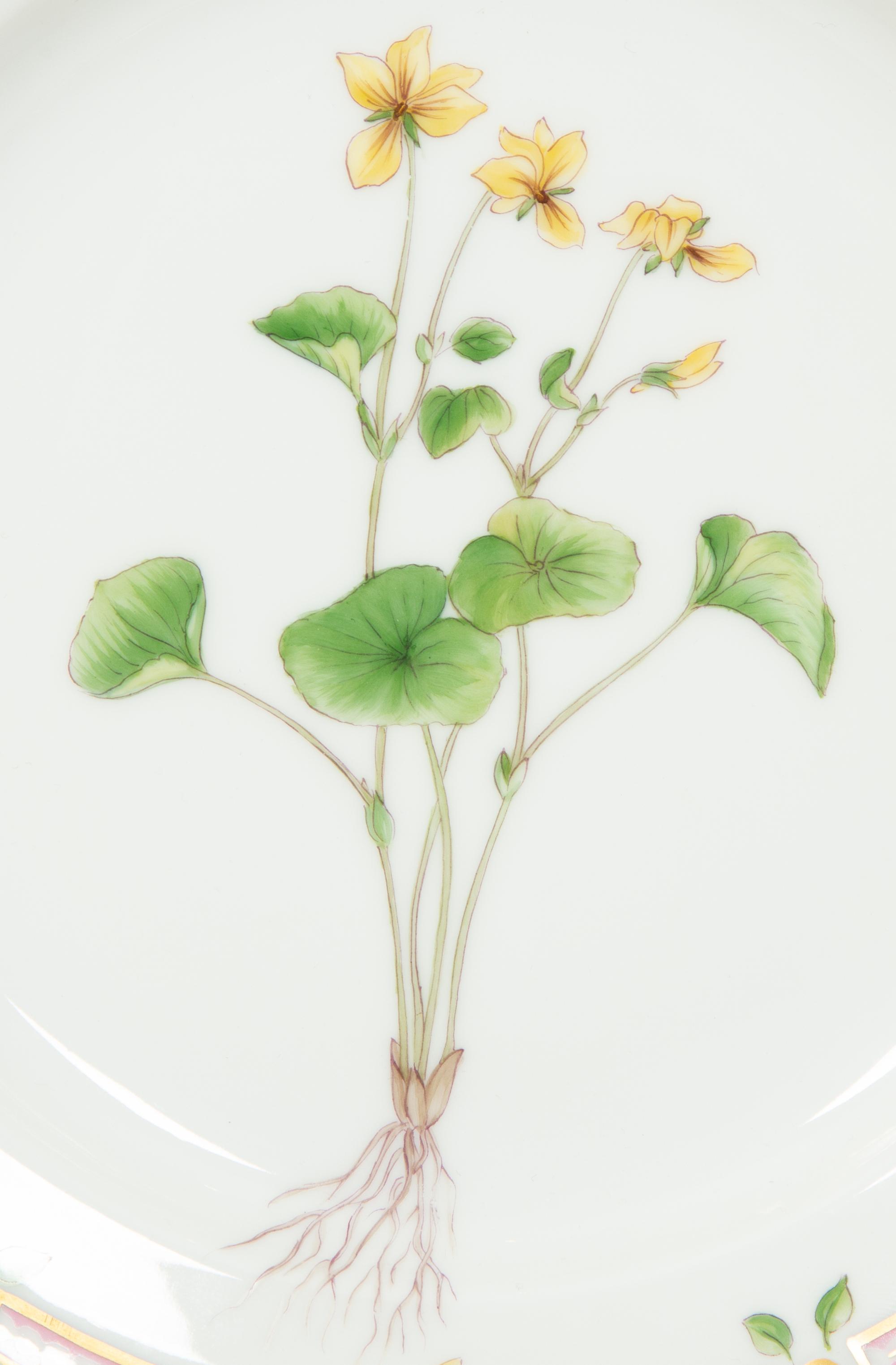 Thirteen Royal Copenhagen Flora Danica Porcelain Luncheon Plates