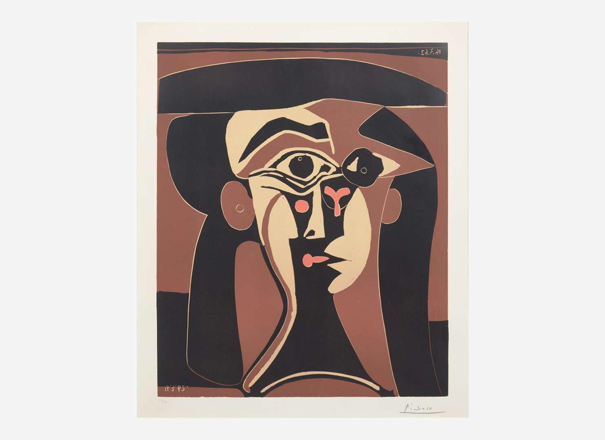 Pablo Picasso (Spanish, 1881-1973), Tête de Femme (Jacqueline au Chapeau Noir)