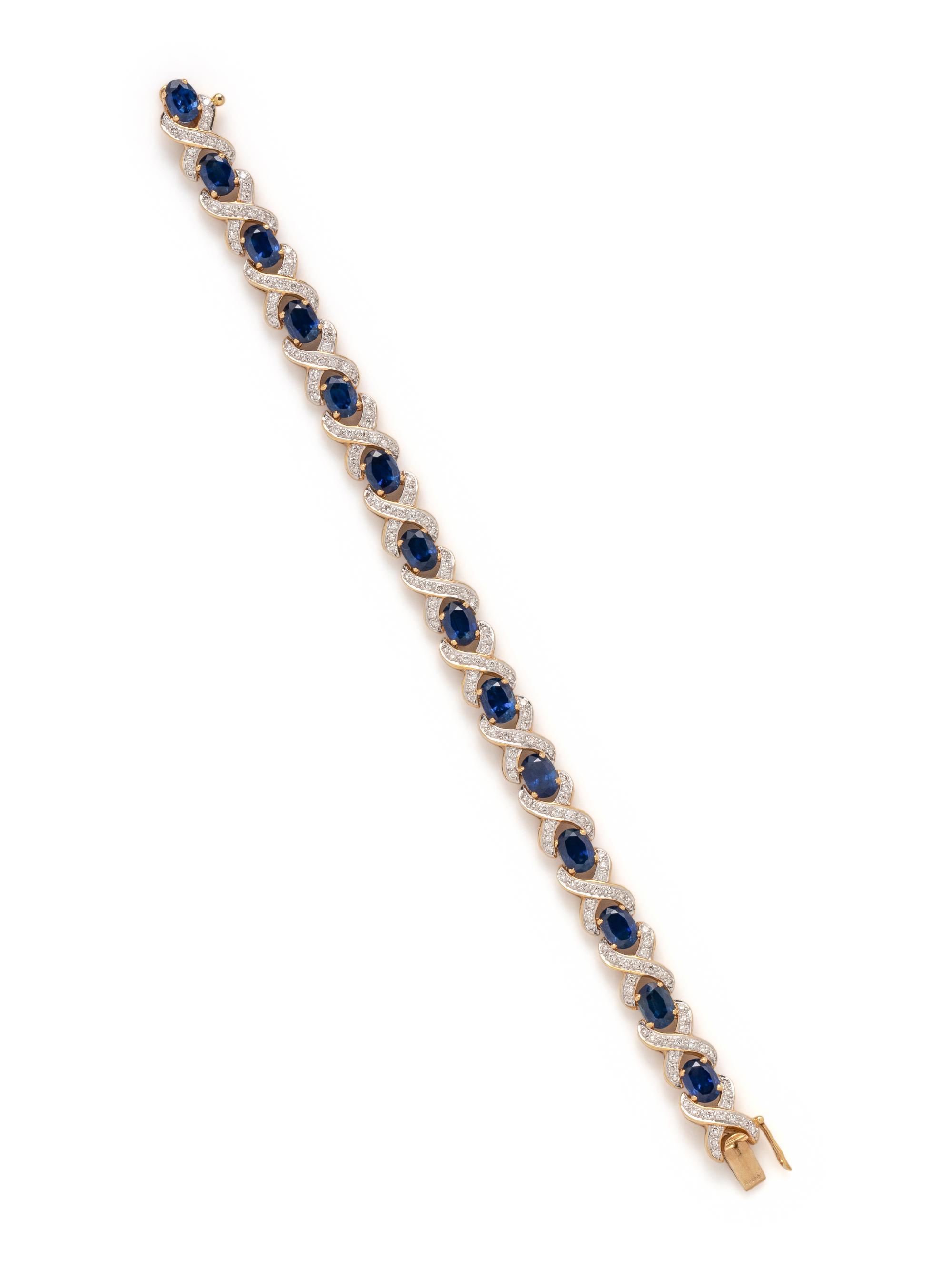 CRAIG DRAKE, SAPPHIRE AND DIAMOND BRACELET
