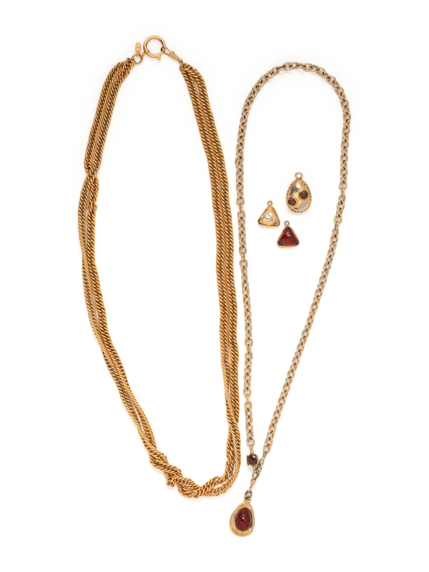 Two Chanel Necklaces and Three Pendants, 1970-90s