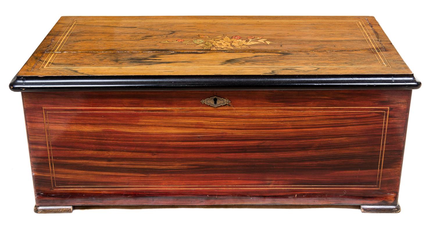 A Swiss Cylinder Music Box Width 25 inches. — 19TH CENTURY