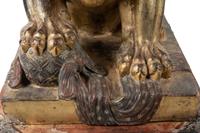 A Pair of Large Chinese Giltwood and Composition Buddhistic Lions