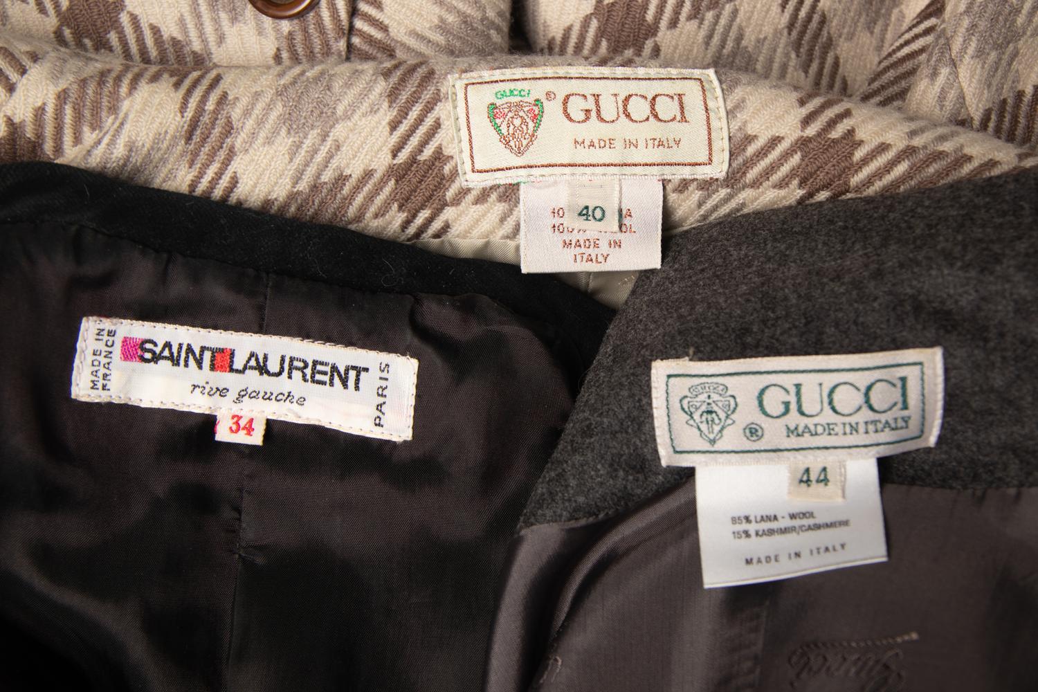 Two Gucci Jackets and One Saint Laurent Jacket
