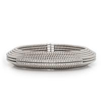 White Gold and Diamond Flexible Cuff Bracelet