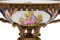 A Large Sèvres Style Gilt Metal Mounted Porcelain Centerpiece Bowl