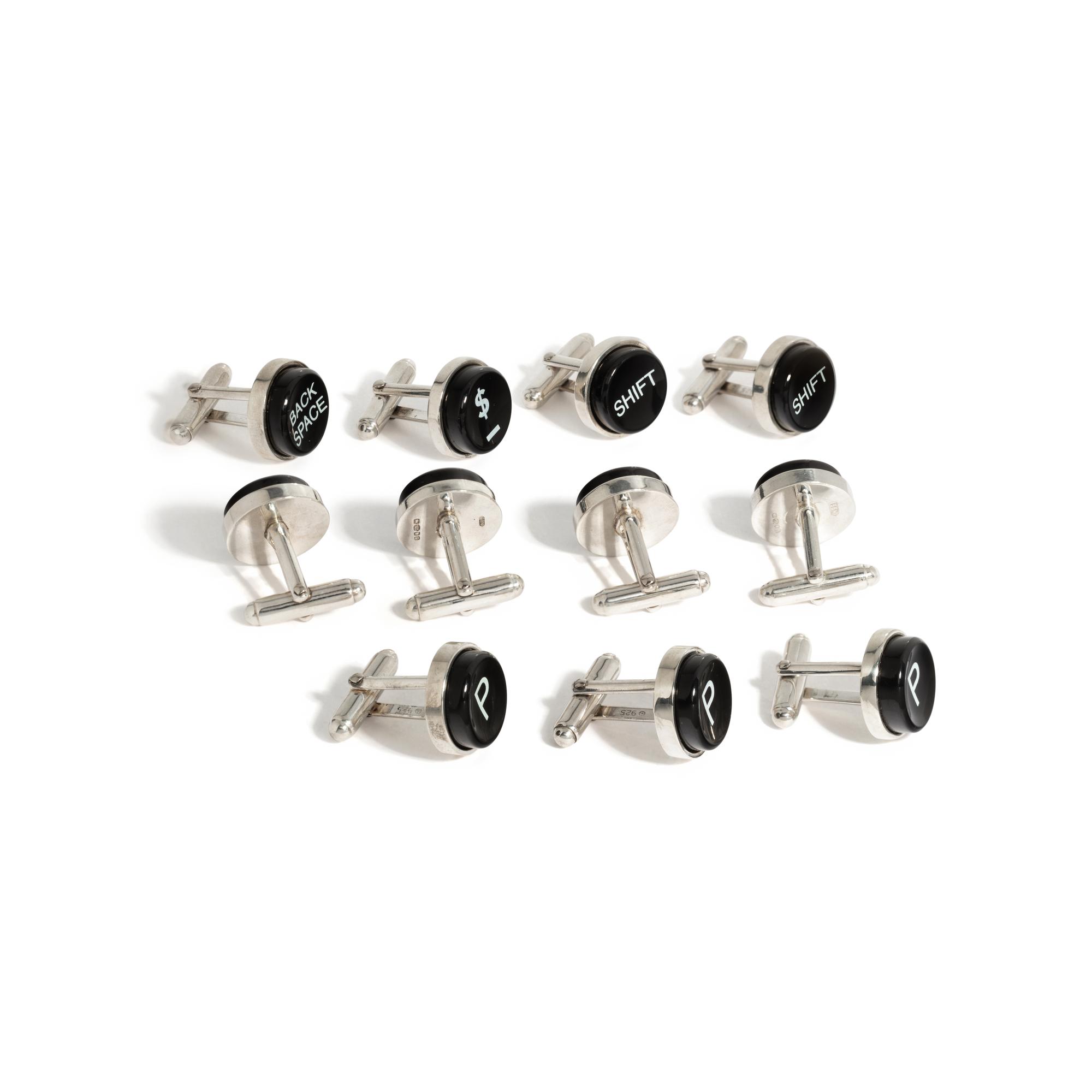 BARBARA BOSHA-NELSON, TYPEWRITER BUTTON CUFFLINKS