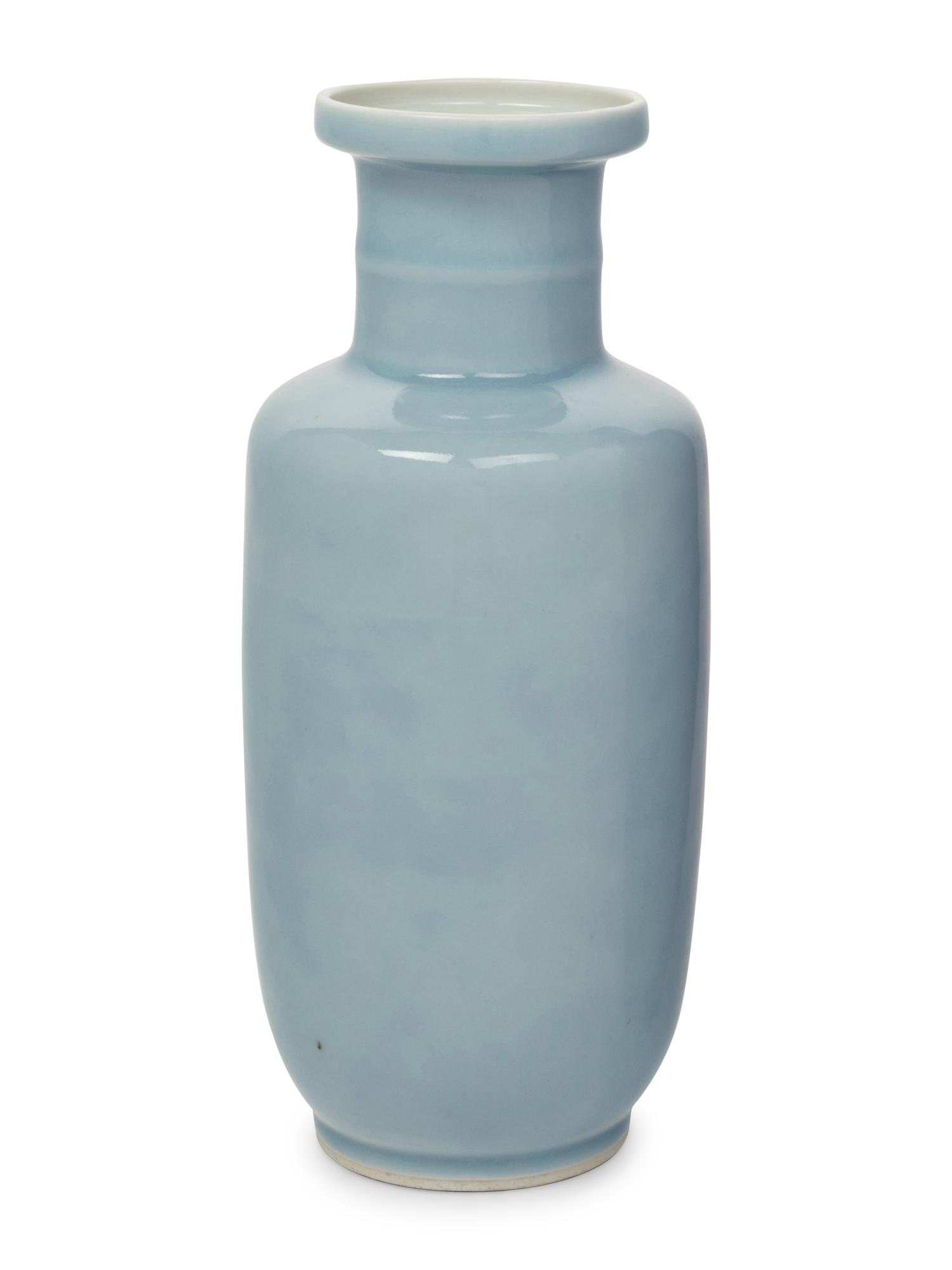 Two Chinese Monochrome Glazed Porcelain Vases
