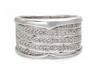 A 14 Karat White Gold and Diamond Demi Parure, 17.80 dwts.