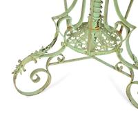 A Fornasetti Citta di Carte Table Top on Painted Wrought Iron Base
