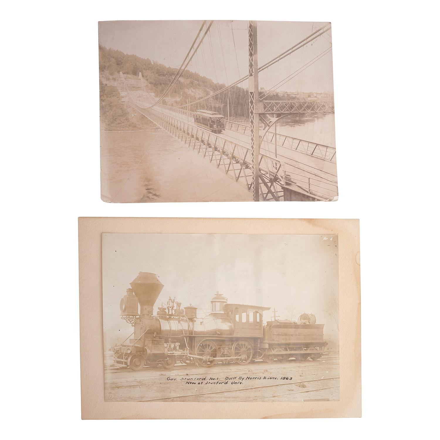 [EARLY PHOTOGRAPHY] -- [RAILROADS]. A group of stereoviews, albumen photographs, and other photographs related to railroads, comprising: