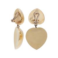 YELLOW GOLD HEART EARCLIPS
