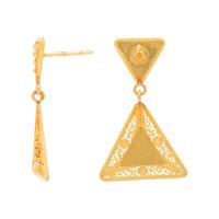 Portuguese, Yellow Gold Filigree Earrings and Necklace