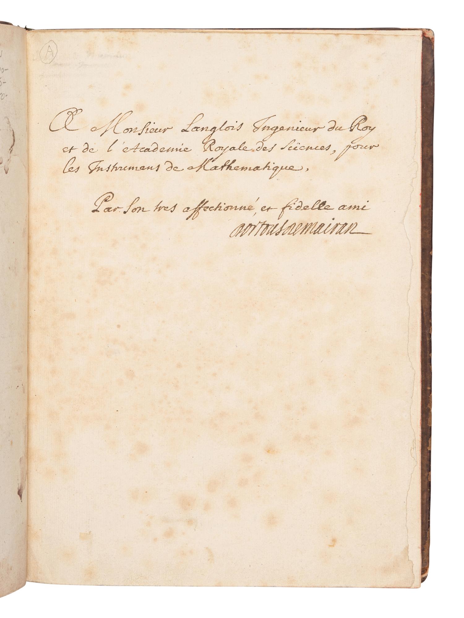 DORTOUS DE MAIRAN, Jean Jacques (1678-1771). Traité Physique et Historique de l'Aurore Boréale . Paris: de L'Imprimerie Royale, 1733.