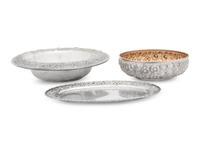 A Group of Three S. Kirk and Son Repousse Silver Dishes