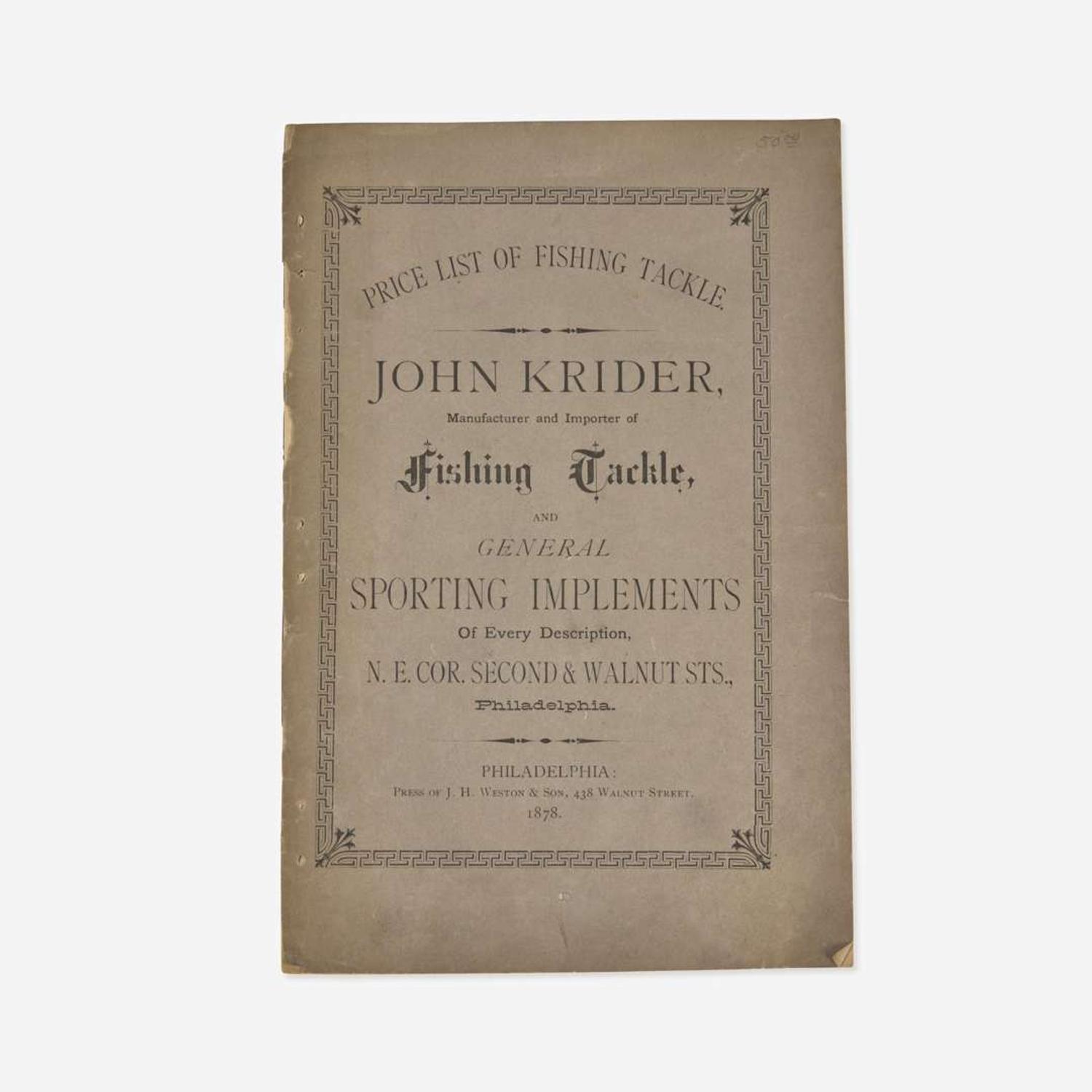 [Sporting] [Krider, John] Klapp, Milnor (editor) Krider's Sporting Anecdotes, Illustrative of the Habits of Certain Varieties of American Game