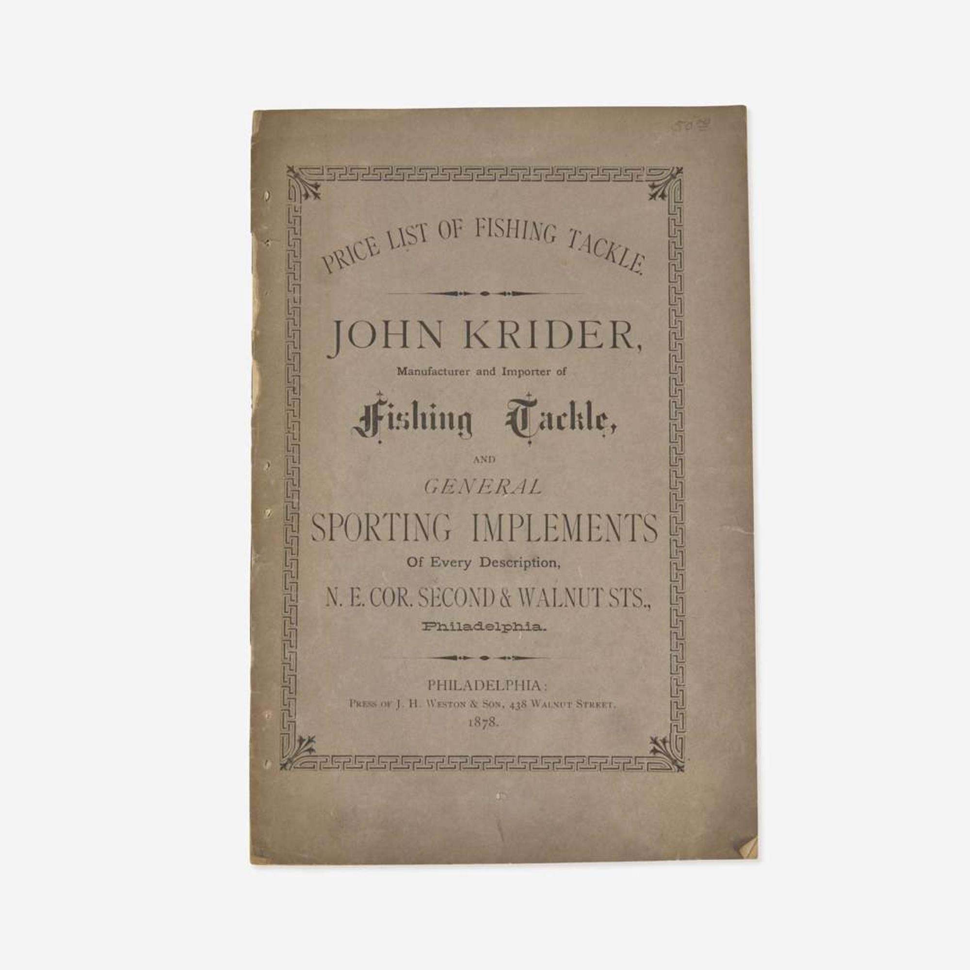 [Sporting] [Krider, John] Klapp, Milnor (editor) Krider's Sporting Anecdotes, Illustrative of the Habits of Certain Varieties of American Game