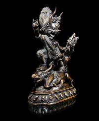 A Tibetan Bronze Figure of Yama Dharmaraja with Consort