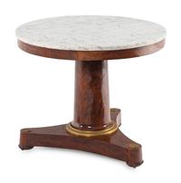 An Empire Gilt Bronze-Mounted Marble-Top Mahogany Center Table