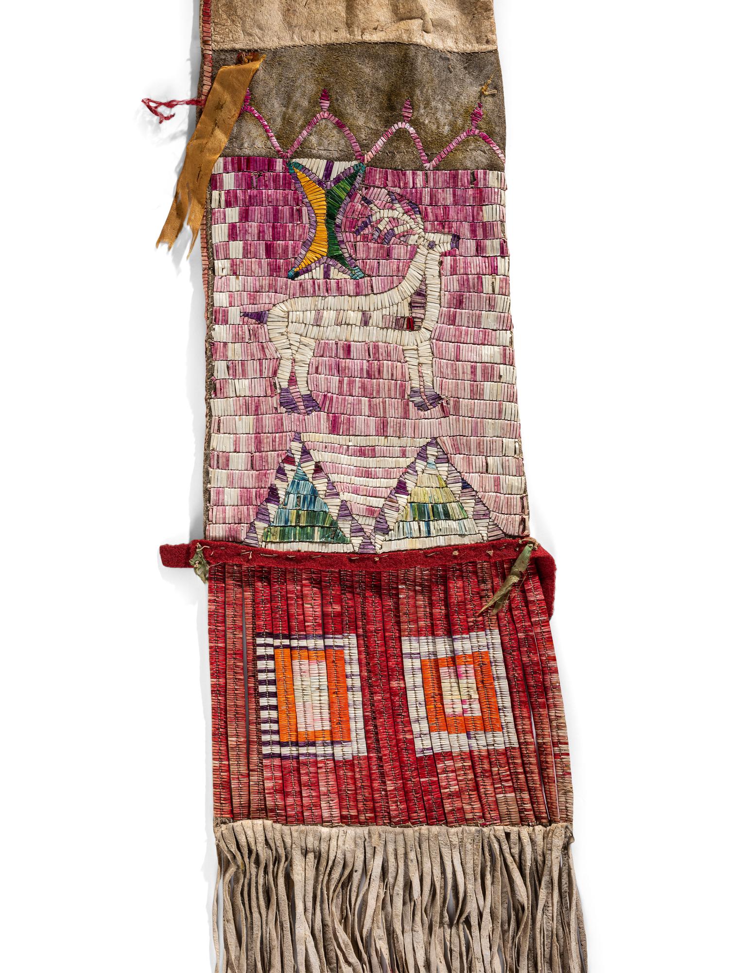 Sioux Quilled Pictorial Tobacco Bag