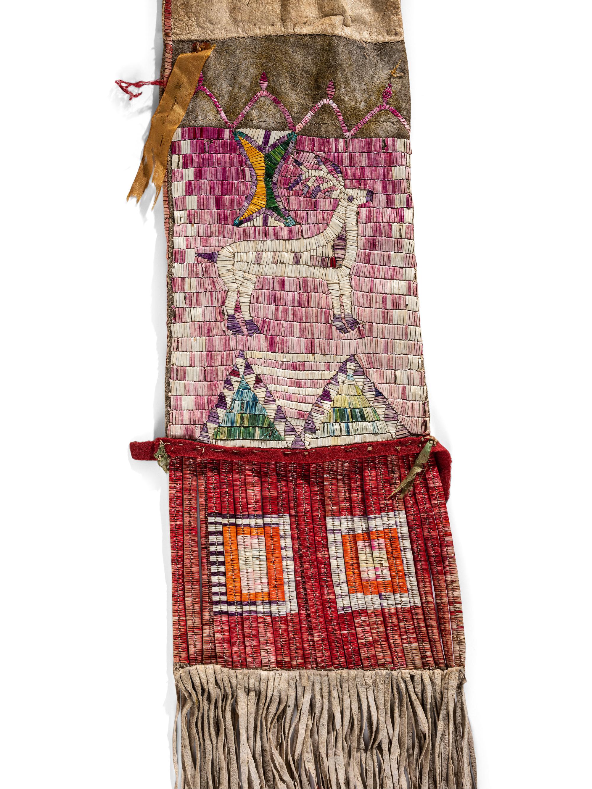 Sioux Quilled Pictorial Tobacco Bag