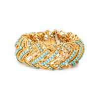 YELLOW GOLD AND TURQUOISE BRACELET