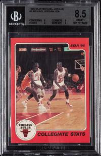 A 1986 Michael Jordan Star Set Collegiate Stats Card No. 2 (BGS 8.5)