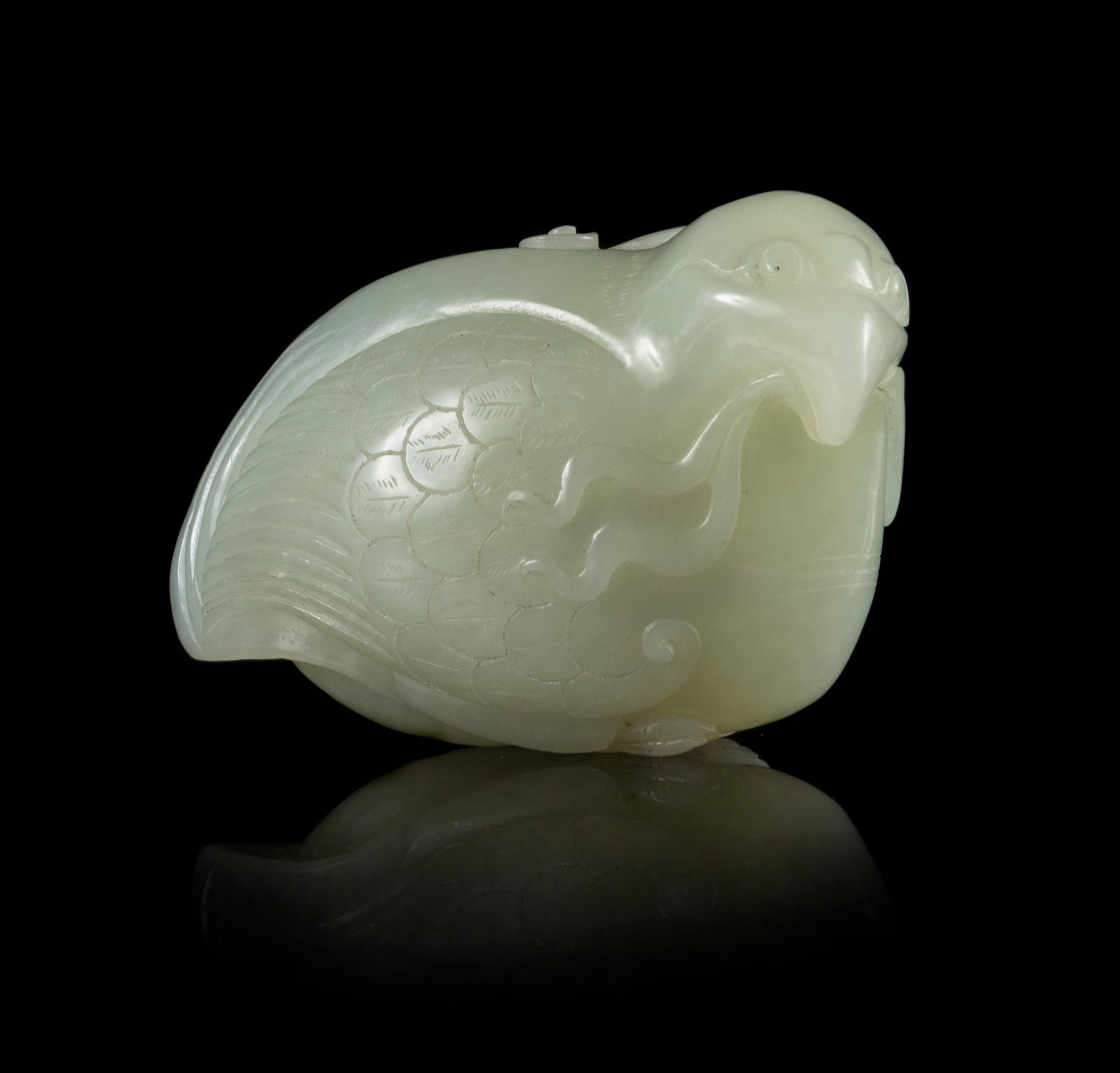 A Carved Pale Jade Figure of a Quail — 18TH/19TH CENTURY