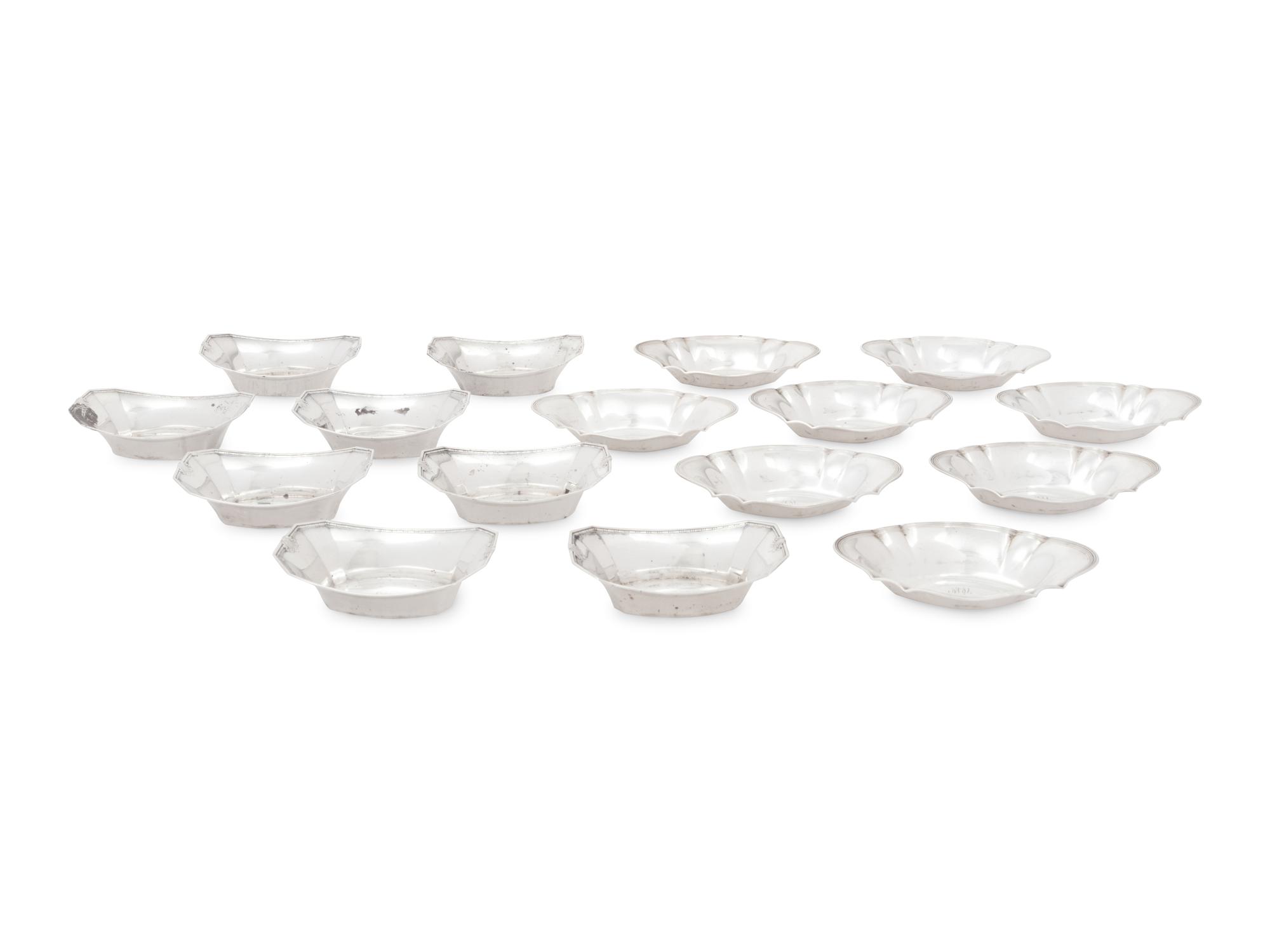 Sixteen American Silver Nut Dishes