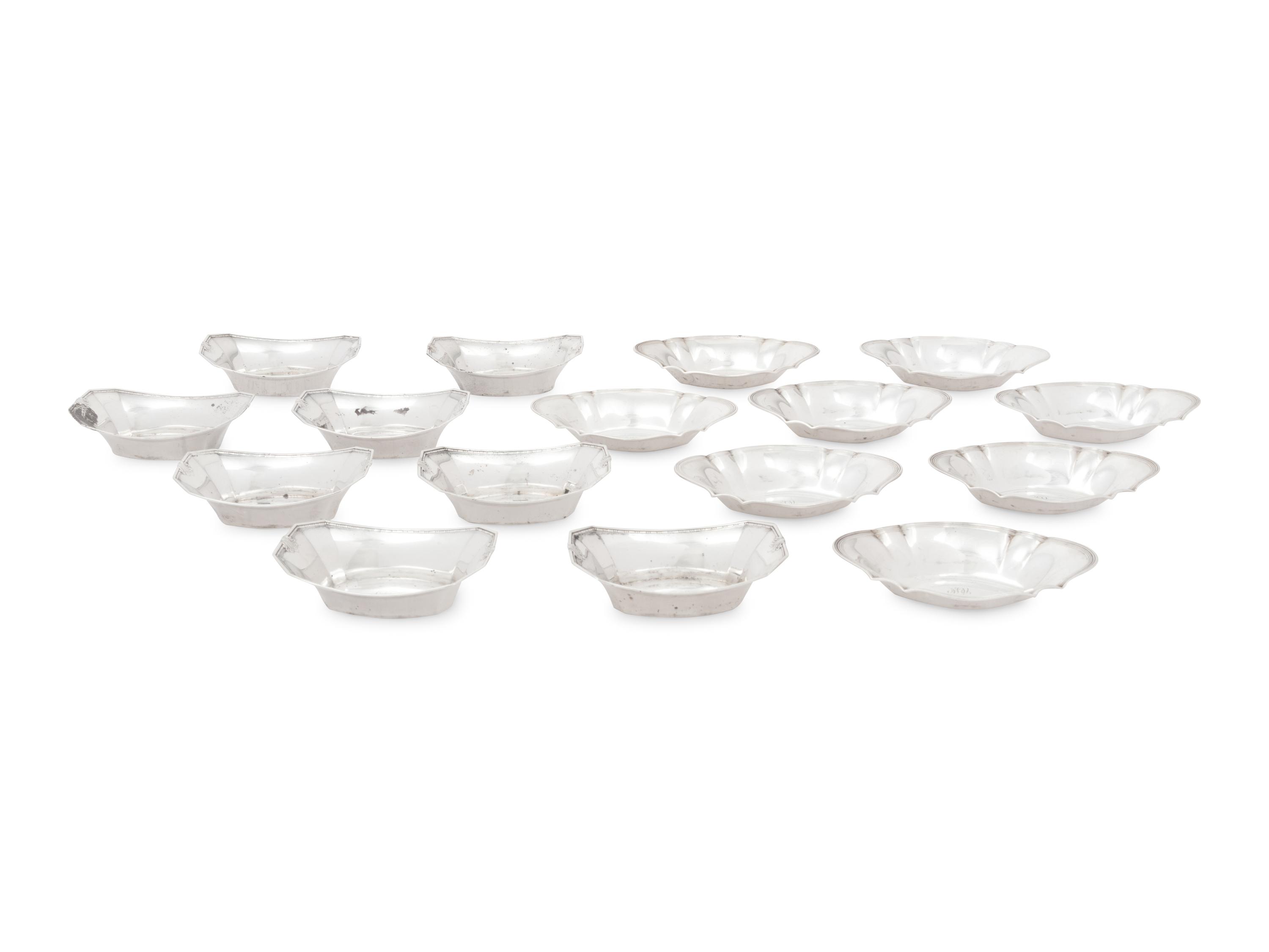 Sixteen American Silver Nut Dishes