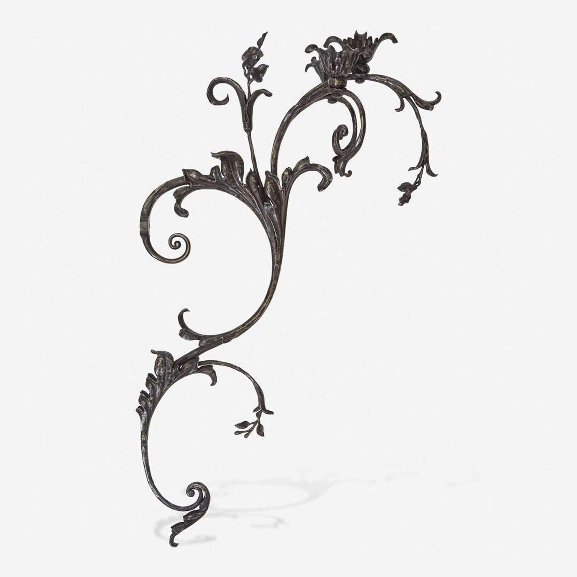 Samuel Yellin (American, b. Ukraine, 1884-1940) Foliate Three-Arm Sconce, Philadelphia, Pennsylvania, circa 1910
