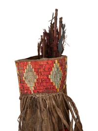Sioux Quilled Quiver, with Bow and Arrows