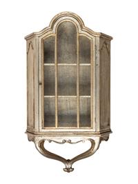 A Venetian Style Parcel Gilt and Silvered Wood Hanging Vitrine