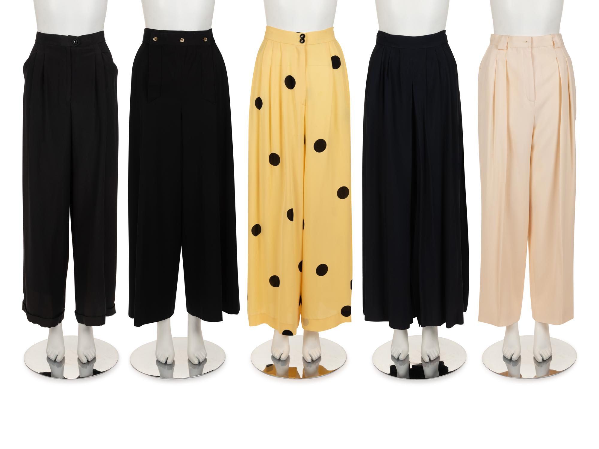 Five Pairs of Designer Pants: Four Chanel and One Gucci, 1980s-90s