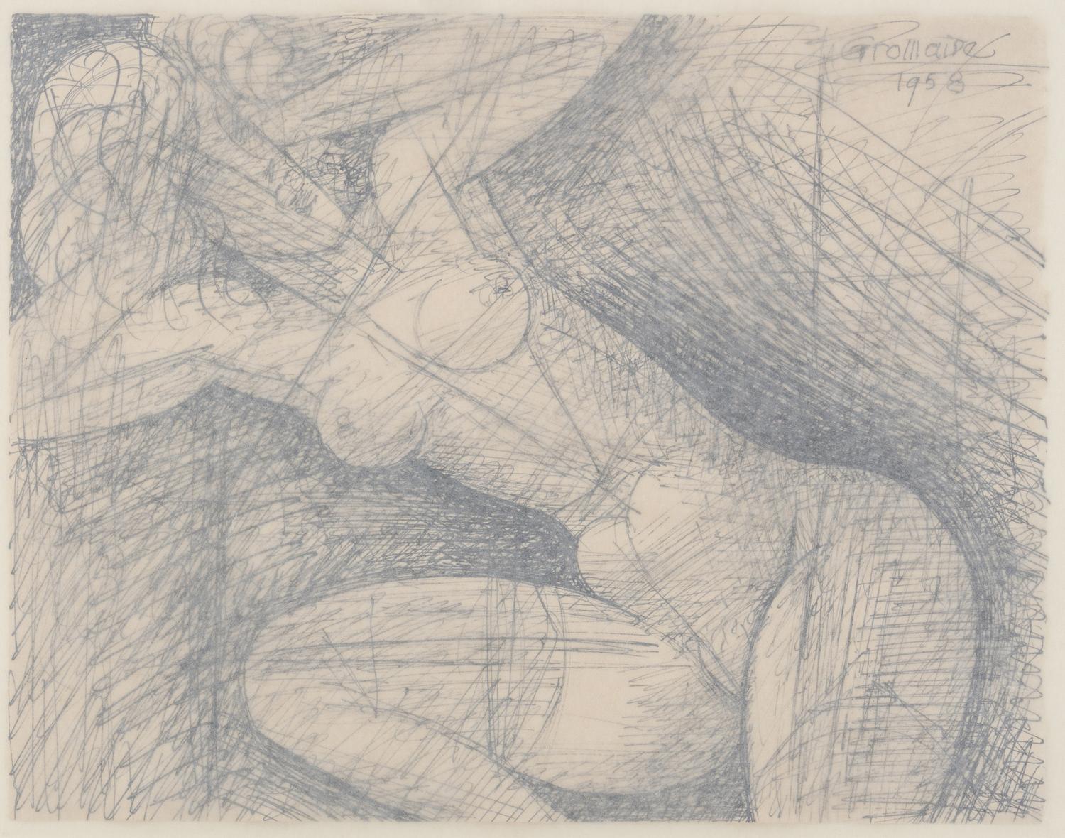 Nu, mains dans la chevelure (Nude, hands in her hair), 1958