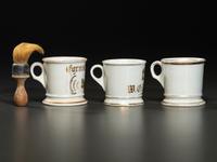 Three Porcelain Occupational Shaving Mugs