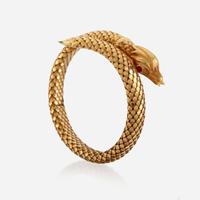 A gold cuff bracelet