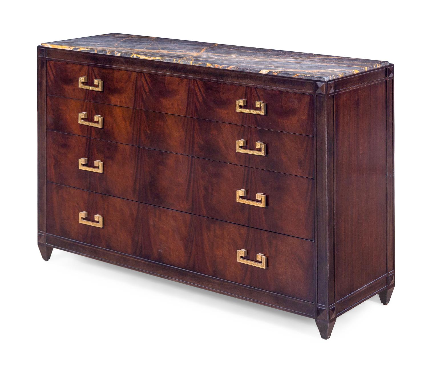 A Mahogany Chest of Drawers with a Stone Top