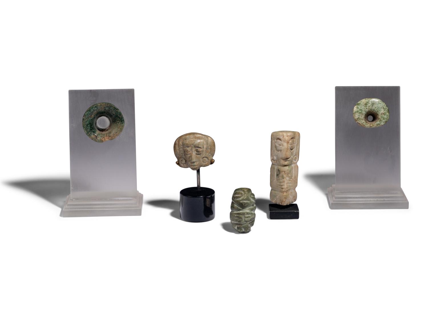Five Maya and Mixtec Jade Articles